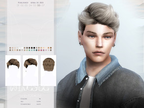 Sims 4 — WINGS-TO0408 by wingssims — Colors:36 All lods Compatible hats Hope you like it!