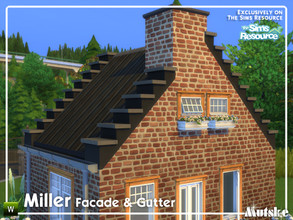 Sims 4 — Miller Facade and Gutter by Mutske — The set contains several facades and Maxis Match Gutters. Use