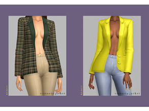 Sims 4 — -Patreon- Victoria Jacket by -Merci- — 32 colours, for female.
