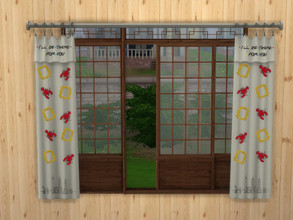 Sims 4 — Large Friends curtain by Aldaria — Large Friends curtain