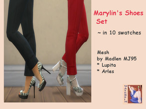 Sims 4 — ws Marylins Shoes Vintage Set - RC by watersim44 — Inspried of Marylin Monroe Vintage Style I have recolor this