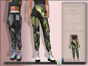 Sims 4 — Destroyer Pants by PlayersWonderland — .10 Swatches .HQ .Custom thumbnail .Custom specular&Normalmap
