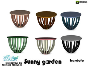 Sims 4 — kardofe_Sunny garden_EndTable by kardofe — Original round coffee table for the garden, in six colour options 