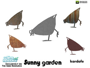 Sims 4 — kardofe_Sunny garden_Hen 2 by kardofe — Decorative metal figure, is a hen pecking on the ground, can be placed
