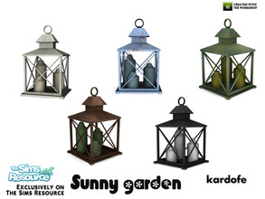 Sims 4 — kardofe_Sunny garden_Lantern by kardofe — Forged metal lantern, with three candles inside, in five colour