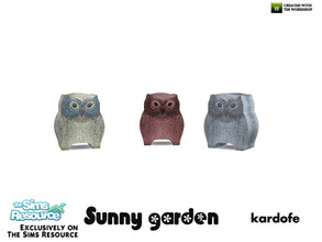 Sims 4 — kardofe_Sunny garden_Owl by kardofe — Decorative owl figurine, in three colour options 