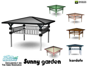 Sims 4 — kardofe_Sunny garden_Pergola by kardofe — Large pergola to provide large, cool shade, made of wood, in six
