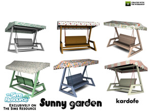 Sims 4 — kardofe_Sunny garden_Rocker by kardofe — Rocking sofa, with flowered canopy, in six colour options 