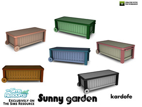 Sims 4 — kardofe_Sunny garden_Trunk by kardofe — Wooden boot for the garden, can also function as a coffee table, in six