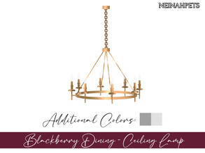 Sims 4 — Blackberry Dining - Ceiling Lamp {Mesh Required} by neinahpets — Ceiling lamp recolor for medium walls. 3 Colors