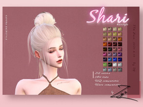 Sims 4 — Shari hairstyle_Zy by _zy — Shari hairstyle New Mesh 36 colors All lods HQ compatible Hats compatible a messy