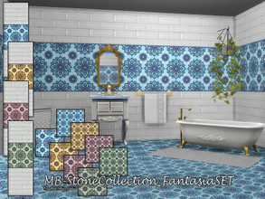 Sims 4 — MB-StoneCollection_FantasiaSET by matomibotaki — MB-StoneCollection_FantasiaSET, rectangular stone tile wall and