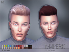 Sims 4 — Mathcope Maverik Hair by mathcope2 — Specifications: *Hat compatible. *Custom Colors *Male (Works with Females