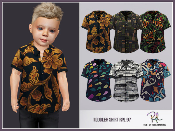 Sims 4 — Shirt for Toddler RPL97 by RobertaPLobo — :: 6 swatches :: Custom thumbnail :: Found in Button Ups :: For