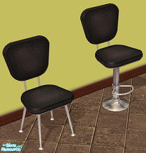Sims 2 — Leather Diner Chair - Black by Shannanigan — Recolors both Diner Chair and Barstool. Requires custom mesh to