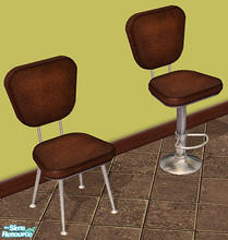 Sims 2 — Leather Diner Chair - Brown Suede by Shannanigan — Recolors both Diner Chair and Barstool. Requires custom mesh