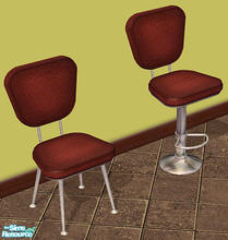 Sims 2 — Leather Diner Chair - Maroon by Shannanigan — Recolors both Diner chair and Barstool. Requires custom mesh to