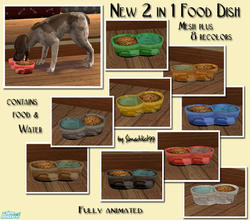 Sims 2 — 2 in 1 Pet Dish by Simaddict99 — Are you tired of your poor pets only getting food but no water? Then this is