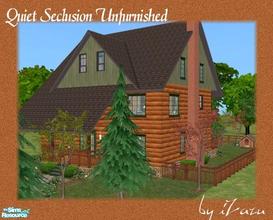 Sims 2 — Quiet Seclusion Unfurnished by iZazu — *Unfurnished* Log Home for you and your Dog! Features Attic (needs