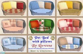 Sims 2 — Pet Bed with Pillows Set by Raveena — <strong>UPDATE</strong> Please redownload, both this file and the mesh.