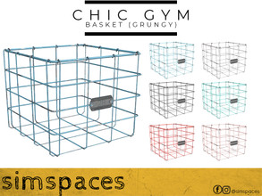 Sims 4 — Chic Gym - Basket (grungy) by simspaces — Part of the Chic Gym Console set. A simple, yet effective, wire basket