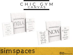 Sims 4 — Chic Gym - Canvas by simspaces — Part of the Chic Gym Console set. A set of inspirational sayings to keep you