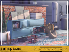 Sims 4 — Chic Gym Console set by simspaces — A simple and functional set to perk up your home gym...or your hallway or