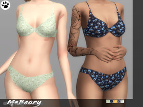 Sims 4 — Small Ditsy Floral Bikini by MsBeary — Enjoy this sweet floral bikini! (: 5 PATTERNS