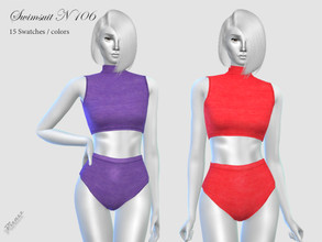 Sims 4 — SWIMSUIT N 106 by pizazz — NEW MESH INCLUDED WITH DOWNLOAD Base game 15 colors / swatches