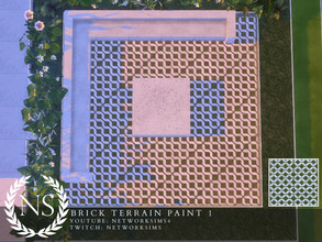 Sims 4 — Brick Terrain I - Networksims by networksims — A terrain paint of latticed stonework atop grass.