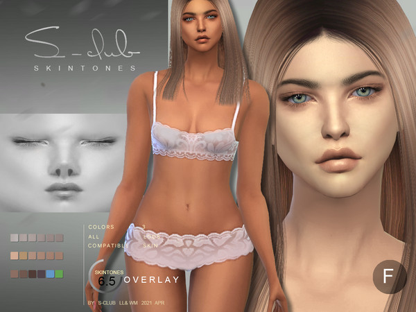 Sims 4 — S-Club ts4 WMLL BS 6.5 F by S-Club — Skin overlay for female, 3 swatches, compatible HQ mod, all ea swatches,