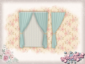 Sims 4 — S.H.Abby - Curtain Left by ArwenKaboom — A base game curtain in 5 recolors. You can find all items by searching