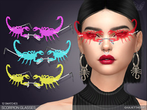 Sims 4 — Rimless Scorpion Glasses by feyona — I came up with the idea of making the scorpion sunglasses after making