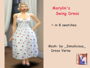 Sims 4 — ws Marlins Dress Dots RC by watersim44 — Created and inspired for Marylin Monroe - Vintage-Style recolor. Its a