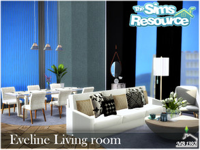 Sims 4 — Eveline Living room by nobody13922 — Elegant and large living room with fireplace and dining area. Size: 10x9
