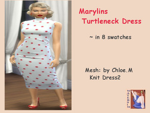 Sims 4 — ws Marylins Turtleneck Dress - RC by watersim44 — Created and inspired for Marylin Monroe - Vintage-Style