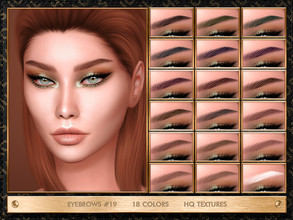 Sims 4 — EYEBROWS #19 by Jul_Haos — - CATEGORY: EYEBROWS - COLORS: 18 - GENDER: FEMALE - HQ TEXTURES - CUSTOM THUMBNAILS