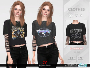 Sims 4 — Bands Shirt for female 03 by remaron — Bands shirts for female in Sims 4 ReMaron_F_BandsShirt03 -10 Swatches