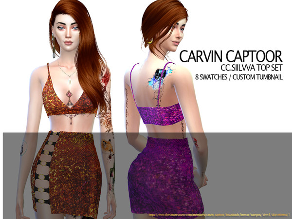 Sims 4 — CC.Siilvva Top Set by carvin_captoor — Created for sims4 Original Mesh All Lod 8 Swatches Don't Recolor And
