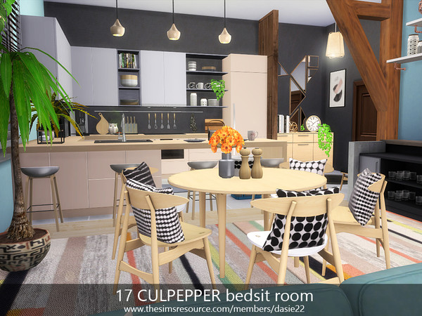 Sims 4 — 17 CULPEPPER bedsit room by dasie22 — The room was built in San Myshuno at 17 Culpepper House. This modern room