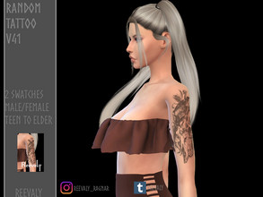Sims 4 — Random Tattoo V41 by Reevaly — 2 Swatches. Teen to Elder. For Male and Female. Works with all Skins and