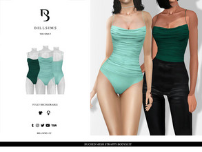 Sims 3 — Ruched Mesh Strappy Bodysuit by Bill_Sims — YA/AF Clothing Type; Tops Everyday/Formal Available for Maternity