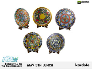 Sims 4 — kardofe_May 5th lunch_Decorative dish by kardofe — Decorative plate, with wooden base, to be placed on a table,