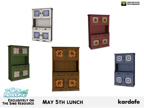 Sims 4 — kardofe_May 5th lunch_Sideboard by kardofe — Mexican rustic style sideboard, with tile decorations on the doors,