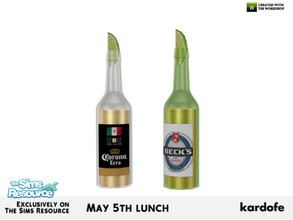 Sims 4 — kardofe_May 5th lunch_Beer bottle 2 by kardofe — Bottle of non-alcoholic beer, with lime slice, in two color