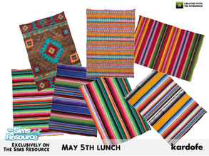 Sims 4 — kardofe_May 5th lunch_Rug by kardofe — Large, brightly colored, typical mexican carpet in seven color choices 