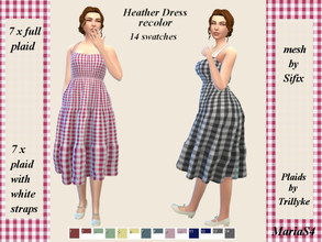 Sims 4 — MariaS4 Heather Dress recolor (needs mesh) by MMariaS4 — A recolor of the Heather dress by Sifix 14 swatches 