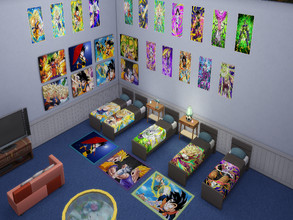 Sims 4 — Set Dragon Ball Z by julimo2 — Set Dragon Ball Z includes - 5 Beds - 3 Rugs Recolors - 8 Paintings with mood