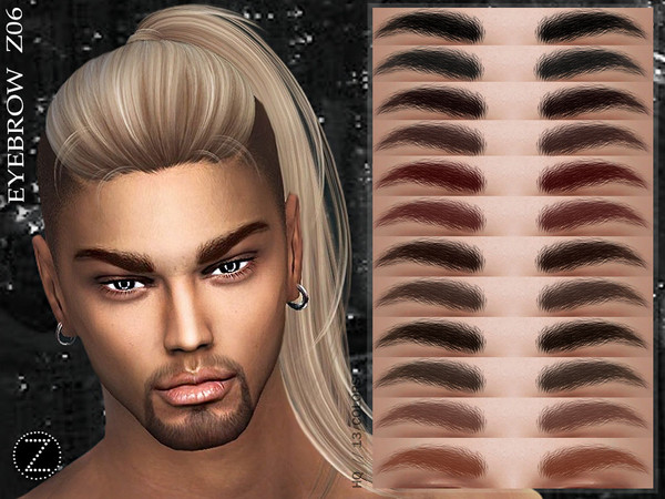 Sims 4 — EYEBROW Z07 by ZENX — -Base Game -All Age -For Female -13 colors -Works with all of skins -Compatible with HQ