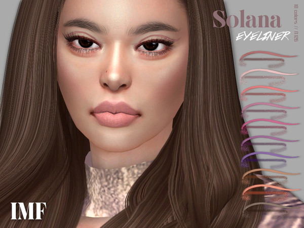 Sims 4 — IMF Solana Eyeliner N.126 by IzzieMcFire — Solana Eyeliner N.126 contains 10 colors in hq texture. Standalone